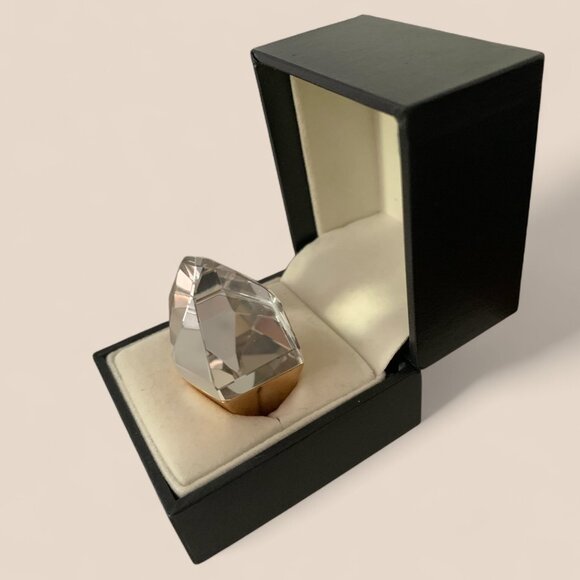 H.STERN By Diane Von Furstenberg Geometric Power Ring In 18Kt Gold & Rock Quart - Picture 3 of 7